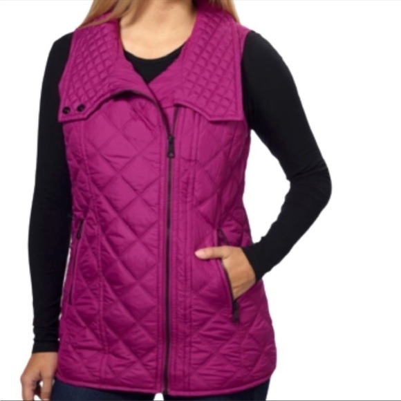 NWT ANDREW MARC Fuchsia Quilted Puffer Vest, Size Small - Picture 11 of 12